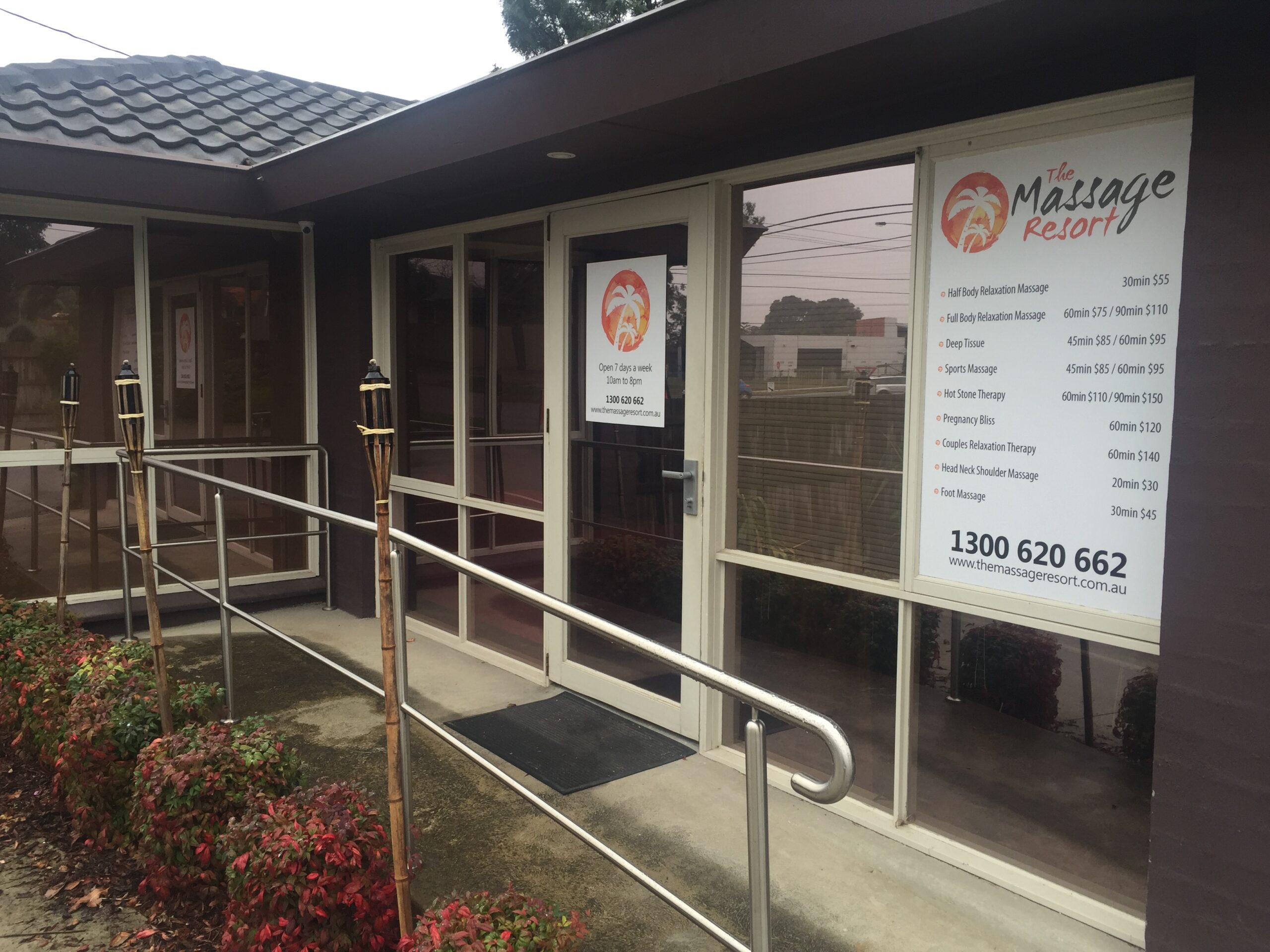 The Massage Resort exterior entrance in Ferntree Gully